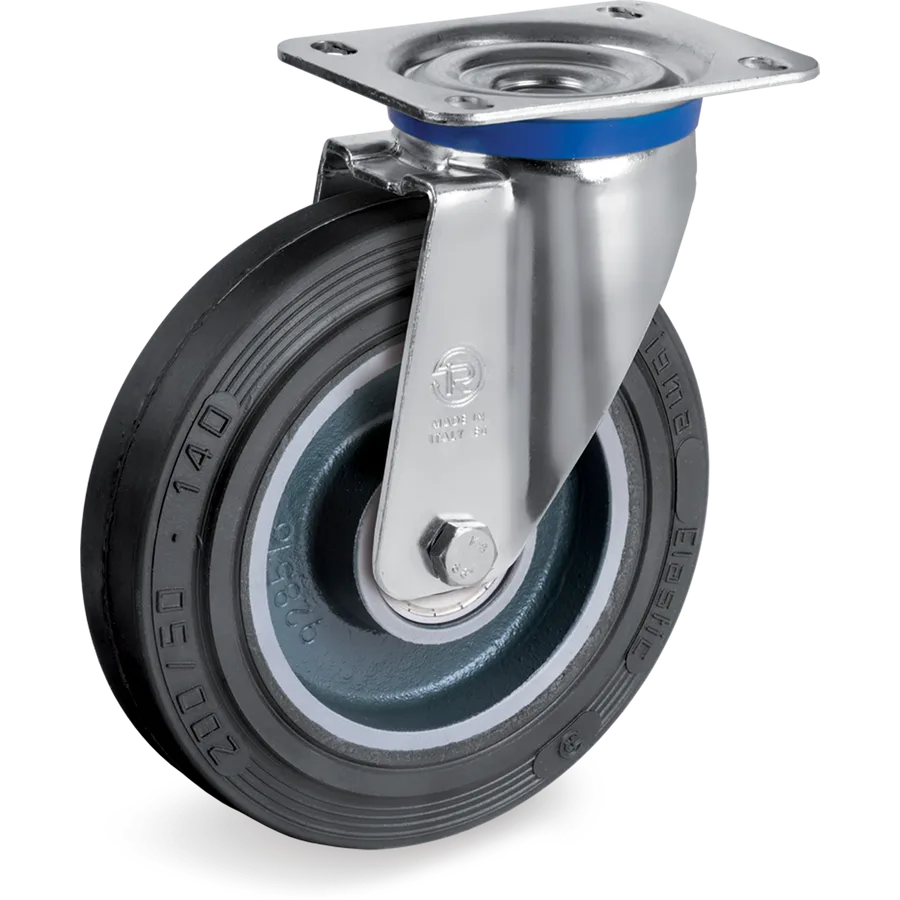 Tellure Rôta 724536 – Rueda giratoria de goma elástica Ø200×50 mm