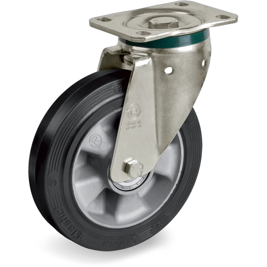 Tellure Rôta 725510 – Elastic rubber swivel castor Ø160×50 mm