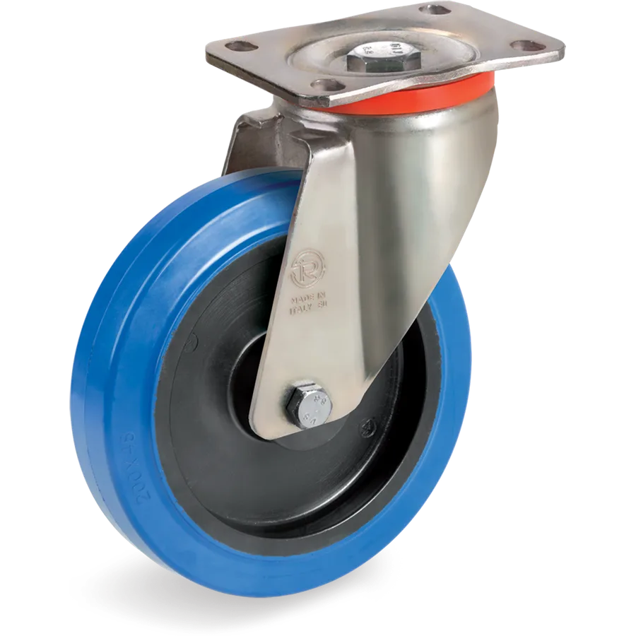 Tellure Rôta 736003AE – Rueda giratoria de goma elástica Ø125×36 mm