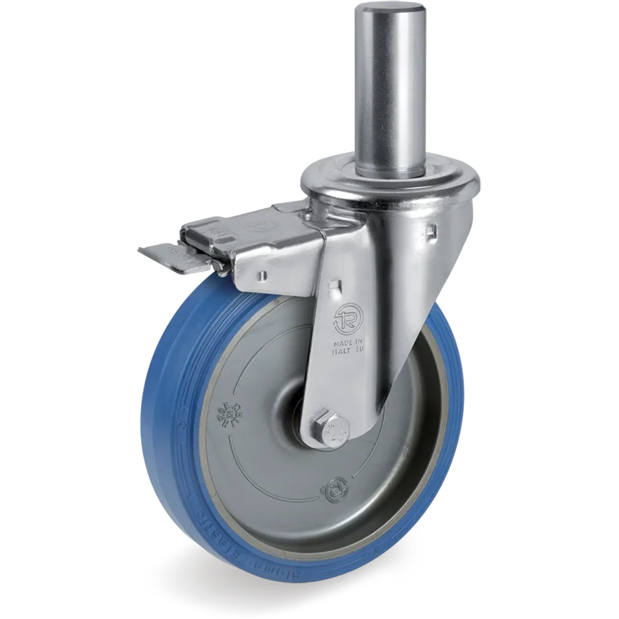 Tellure Rôta 738804 – Elastic rubber swivel castor Ø160×50 mm with brake