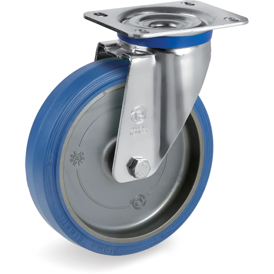 Tellure Rôta 739104 – Rueda giratoria de goma elástica Ø160×50 mm