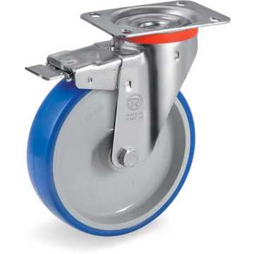 Thermoplastic polyurethane swivel castor Ø80×30 mm with brake