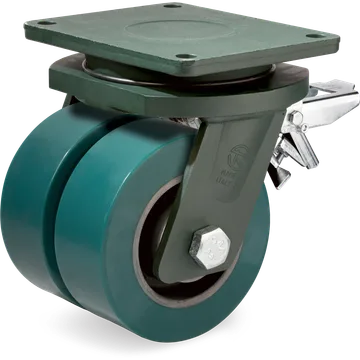 Rueda giratoria de poliuretano TR-Roll Ø300 mm con freno